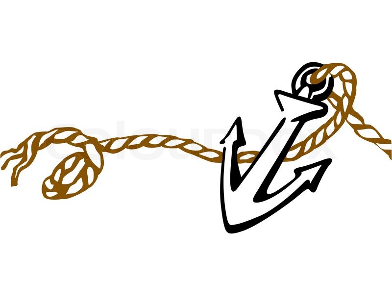 800x575 Ship Anchor Drawing On White Background Stock Image Colourbox