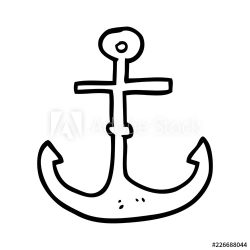 500x500 Line Drawing Cartoon Ship Anchor