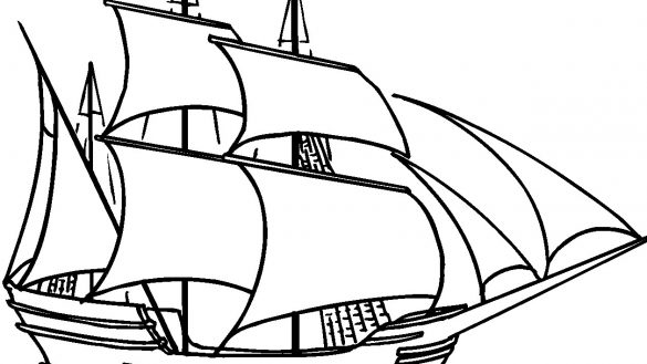 585x329 Creative Design Easy To Draw Pirate Ship Coloring