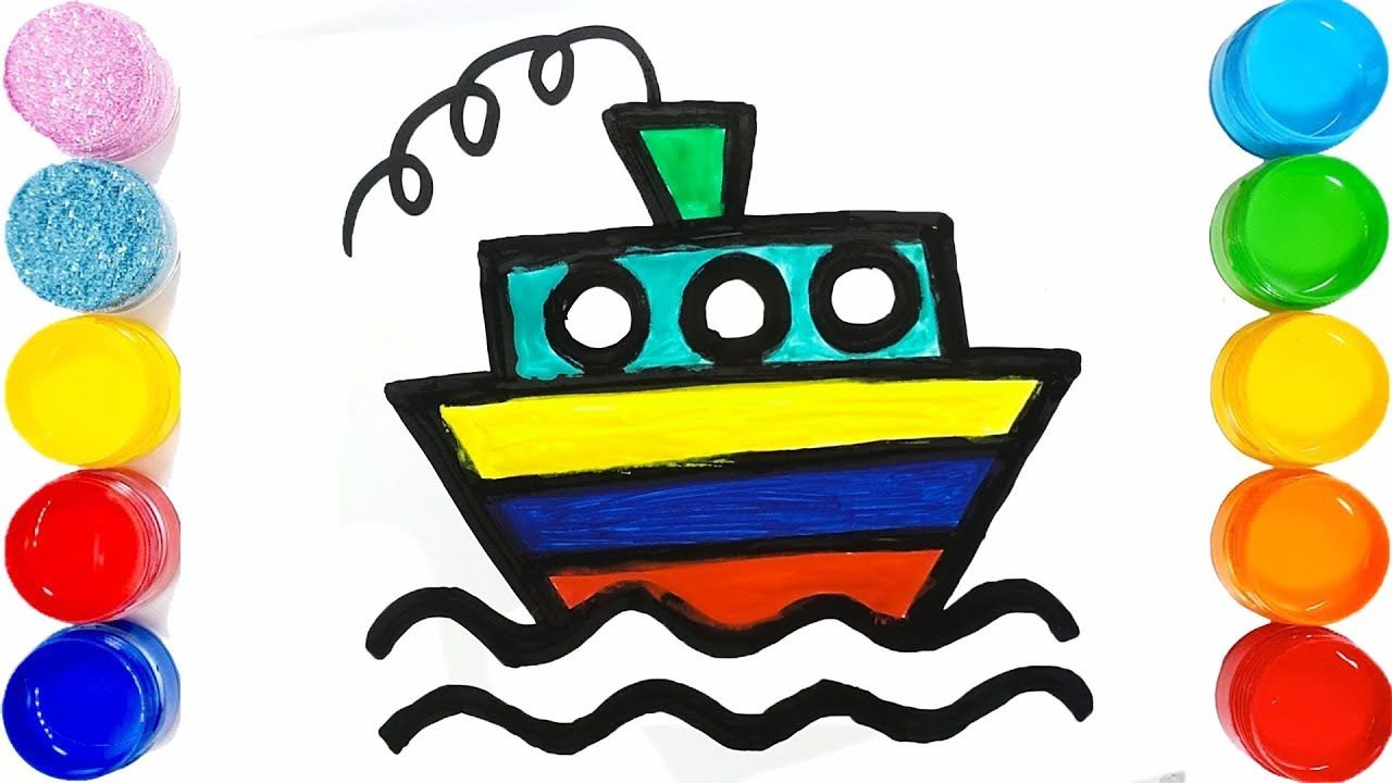 1280x720 How To Draw A Ship Easy Steps For Children, Kids Too Colour