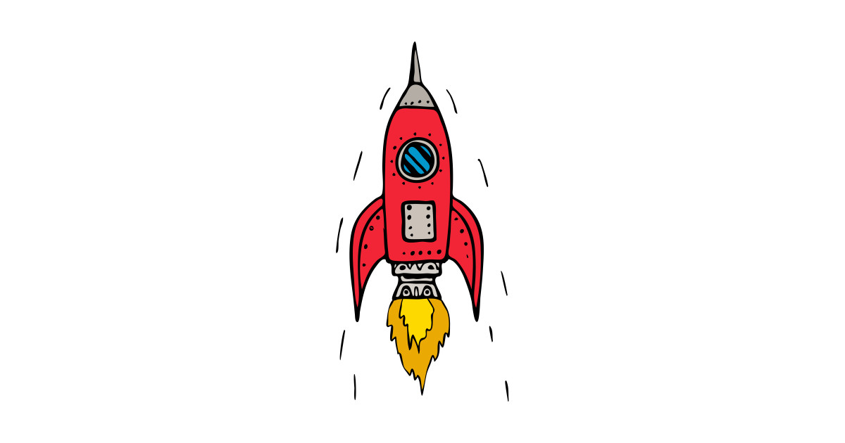 1200x630 Vintage Rocket Ship Blasting Off Drawing