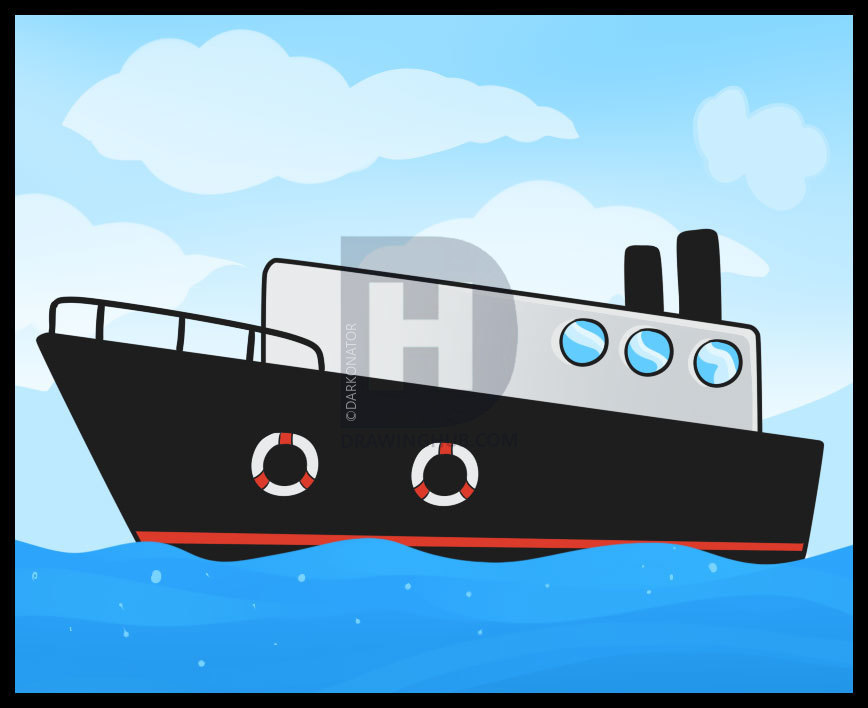 868x708 How To Draw A Ship, Step