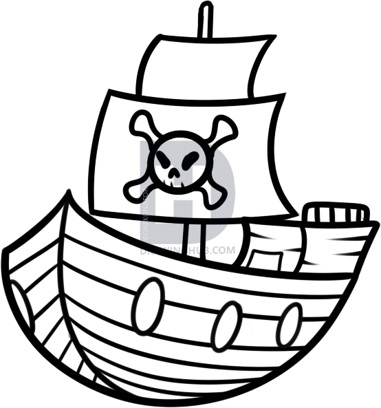 554x593 How To Draw A Ship For Kids, Step