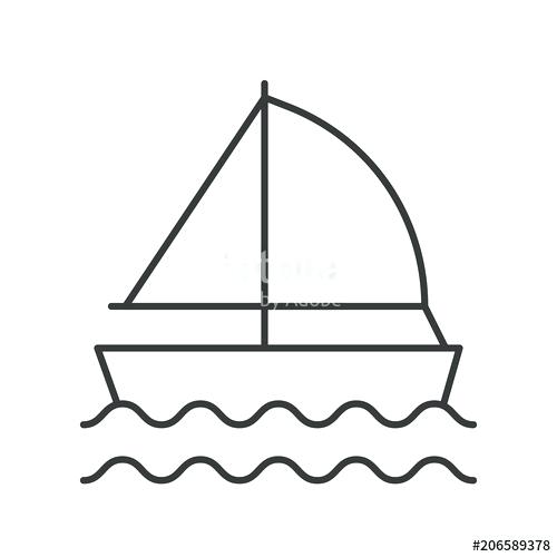 500x500 Sail Ship On Sea Waves Icon Summer And Vacation Related Outline