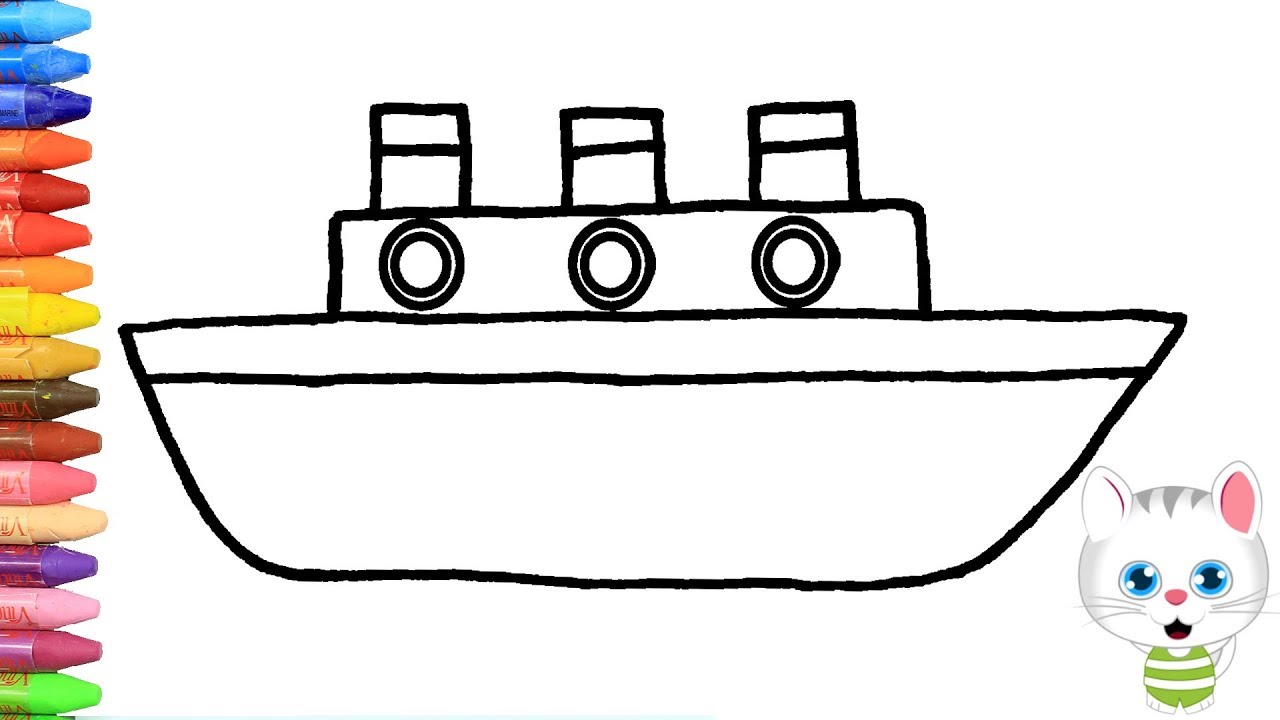 1280x720 Ship Drawing And Coloring How To Draw And Color Kidstv