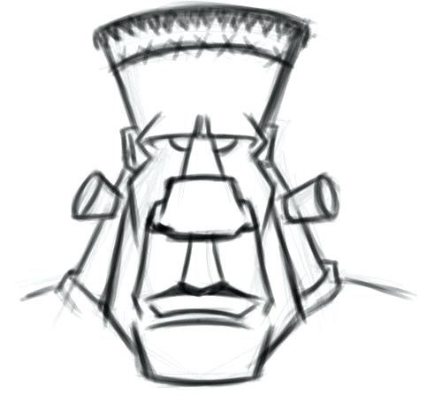 500x465 Drawing Of Frankenstein Cartoon Head Sketch