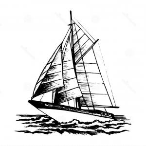 300x300 Continuous Line Drawing Of Sailboat Vector Soidergi