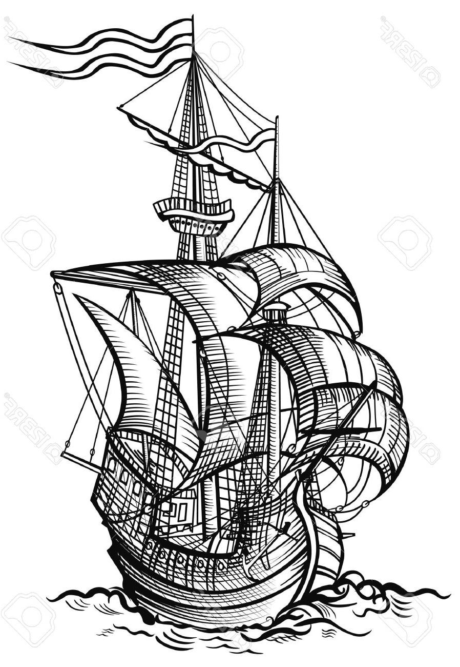 898x1300 Huge Collection Of 'galleon Ship Drawing' Download More Than