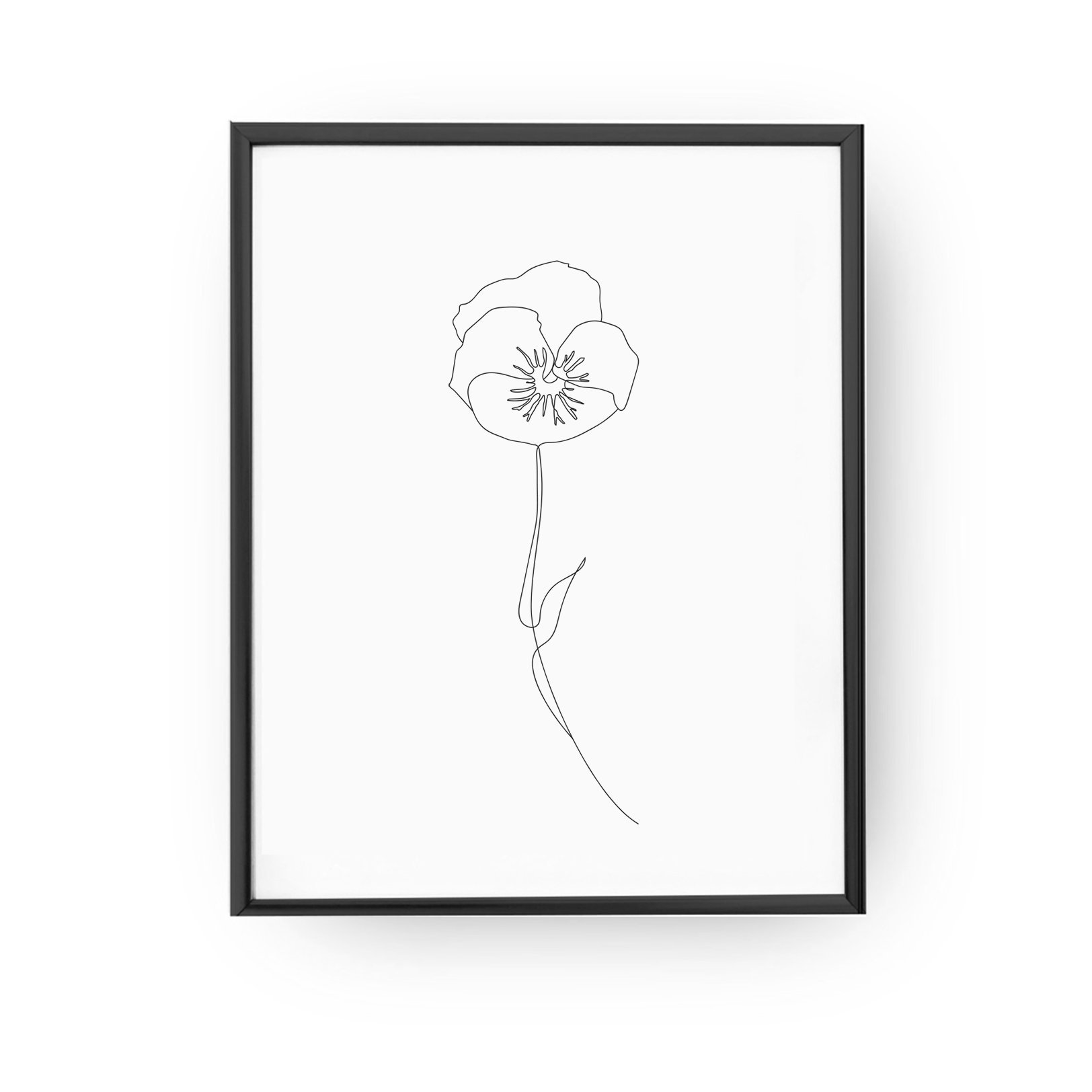 1624x1624 Poppy Flower Line Drawing Minimal Art Poppy Sketch Art Etsy