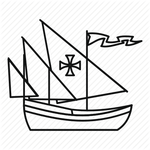 512x512 Boat, Columbus, Day, Hand, Line, Outline, Ship Icon