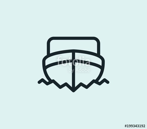 500x438 Boat Icon Line Isolated On Clean Background Ship Concept Drawing