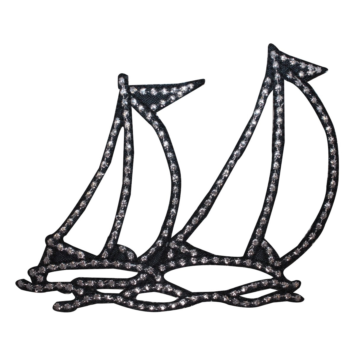 1200x1200 Sailboat Outline Patch Ship Nautical Sailing Embroidered