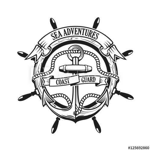 500x500 Sea Adventures Coast Guard Anchor With Rope And Ribbons