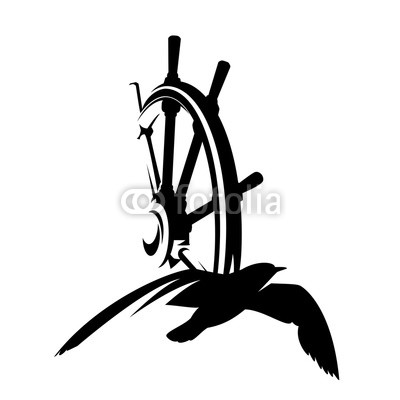 400x400 Seagull Bird And Ship Steering Wheel
