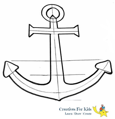 445x460 How To Draw An Anchor