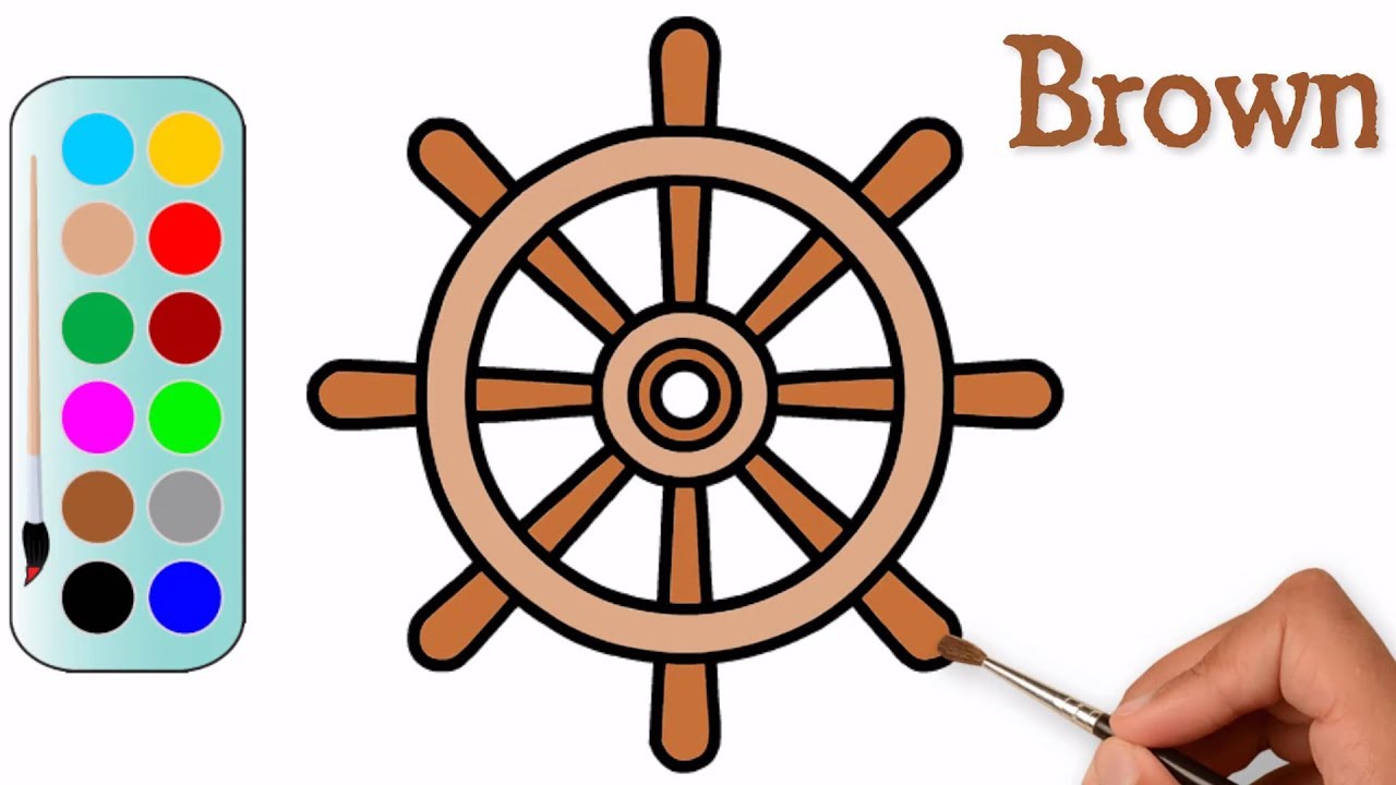 1280x720 How To Draw A Ship Wheel Drawing And Coloring Ship Wheel Mhp