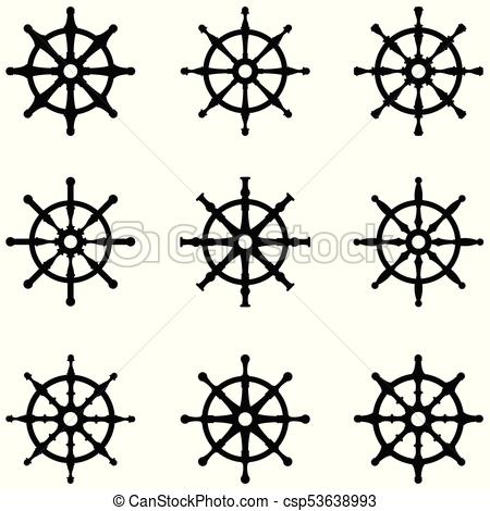 450x470 Ship Wheel Icon Set Vectors