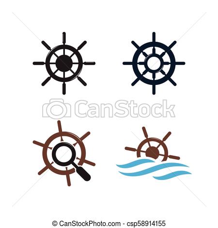 450x470 Ship Wheel Logo Design Template Illustration Of Ship Wheel Logo