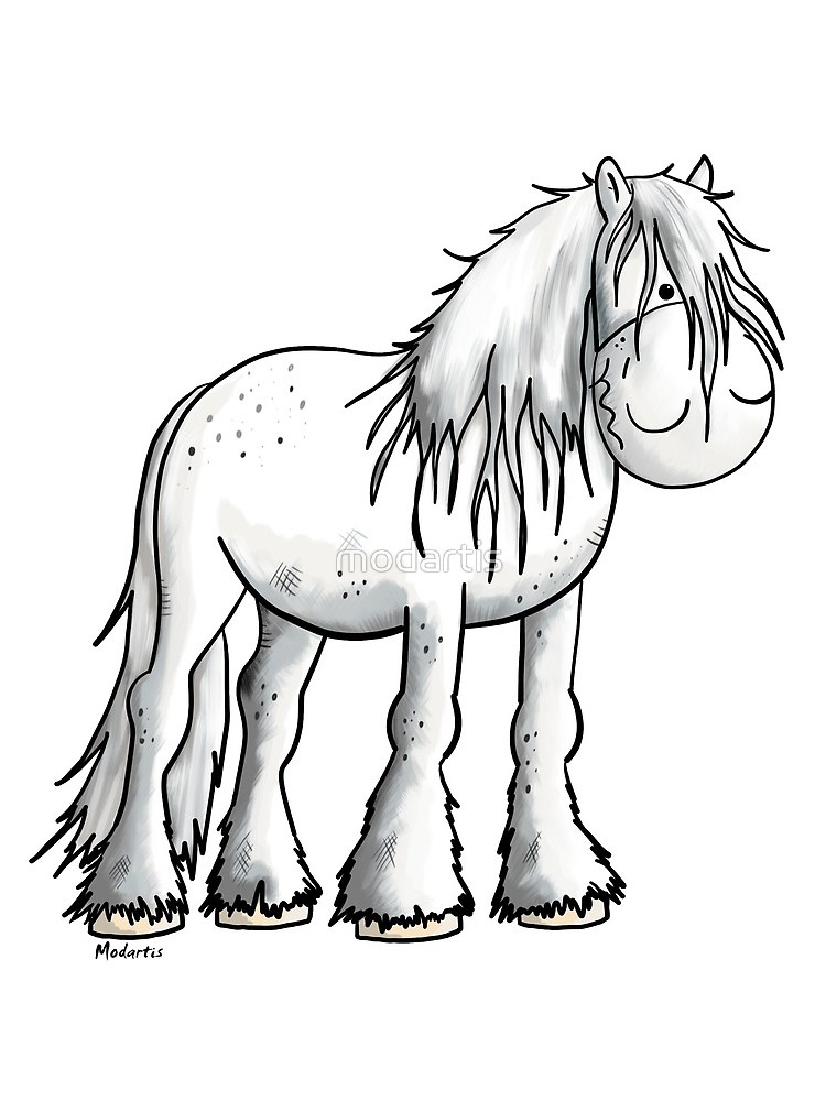 750x1000 Big Funny White Shire Horse Drawstring Bag