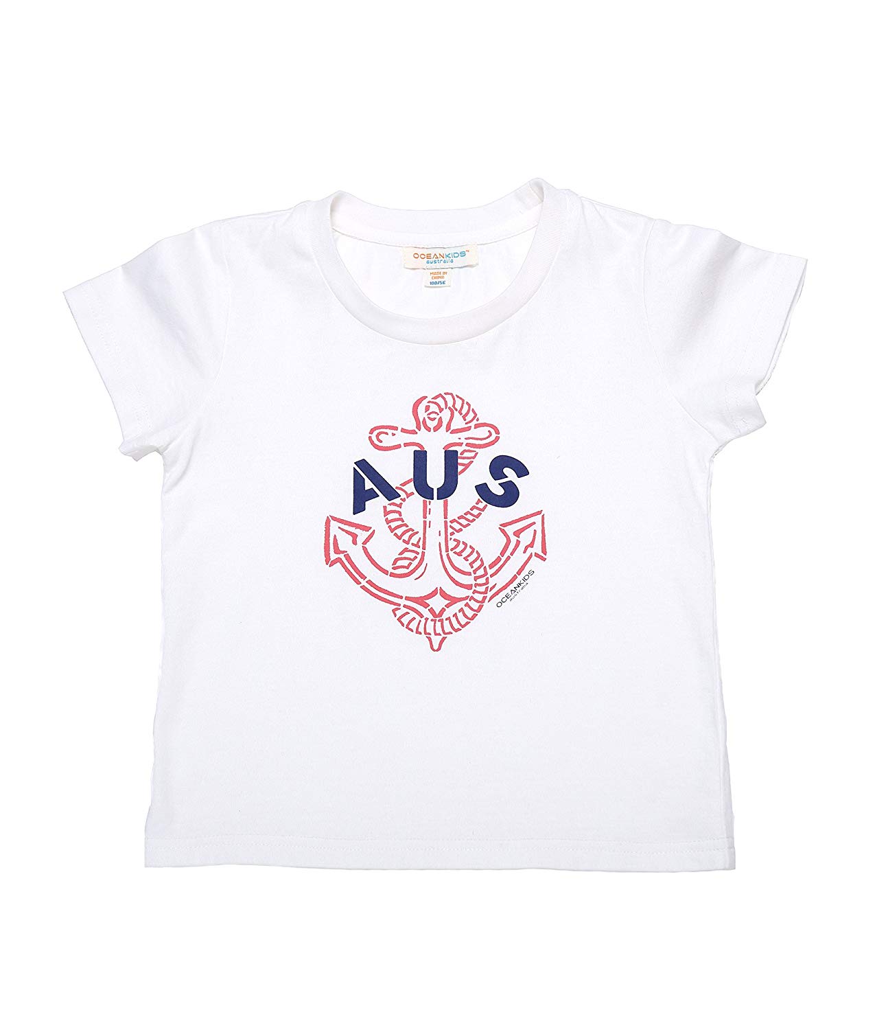 1275x1500 Oceankids Girl's Organic Cotton Soft Navy Style O Collar T