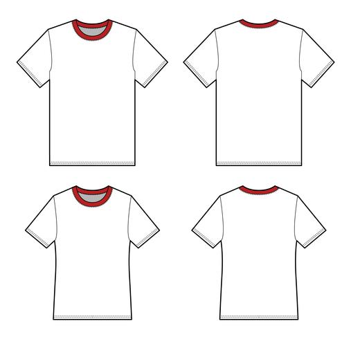 507x490 Basic Tee Shirt Fashion Flat Technical Drawing Template