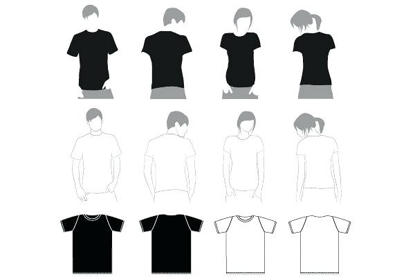 600x400 Vector T Shirt Template Set Black Polo