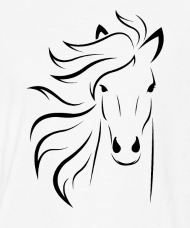 190x228 Horse Face Drawing Outline Men's Organic T Shirt Spreadshirt