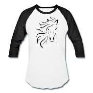 190x190 Horse Face Drawing Outline Unisex Baseball T Shirt Spreadshirt