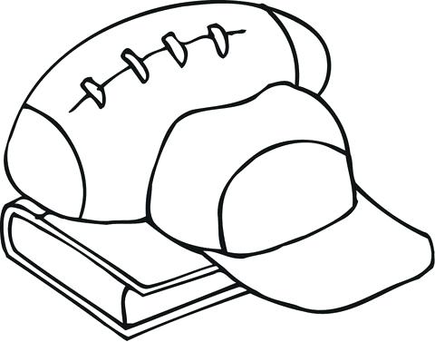 480x377 outline of football outline of football equipment and a book