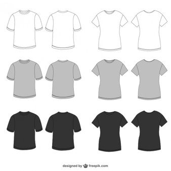 338x338 Free T Shirt Outline White Grey And Black Tees