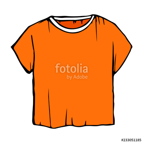 500x500 T Shirt Vector Illustration Children's Outline Drawing Clothes