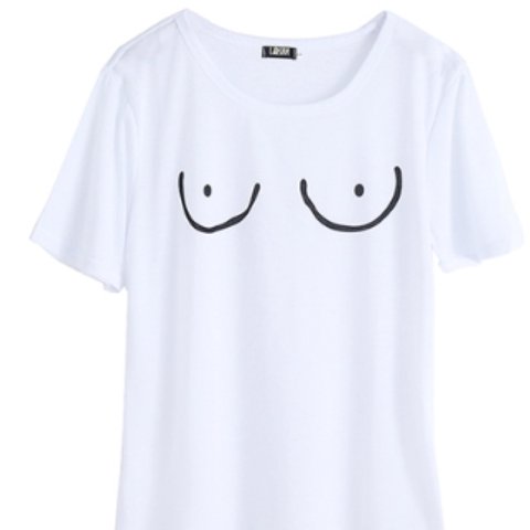 480x480 White Boob Breats Tit Drawing Outline Tshirt T Shirt Top