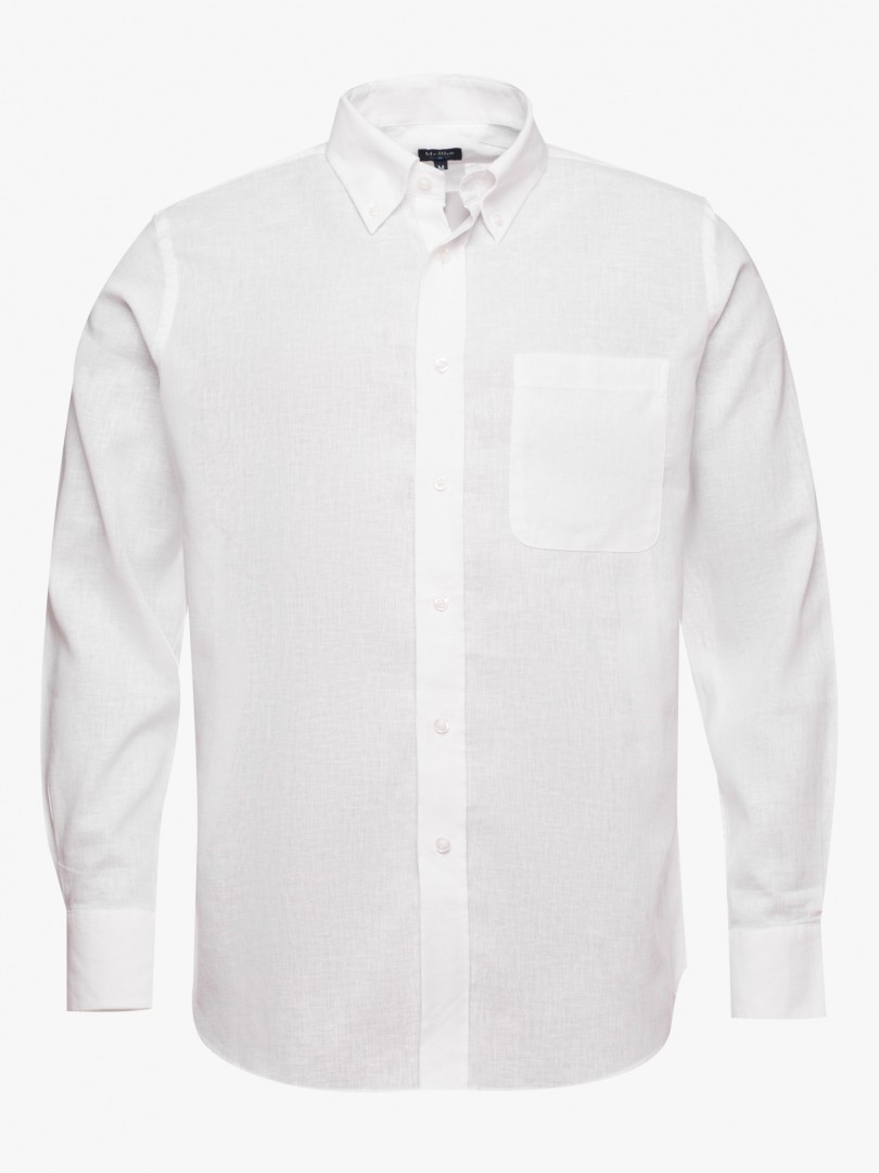 810x1080 Linen Plain Shirt W Pocket Mr Blue