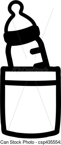 200x470 Baby Bottle In Shirt Pocket Vector Illustration