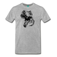 190x190 Cool Dinosaur Head Sketch Vector Pencil Drawing Men's Premium T