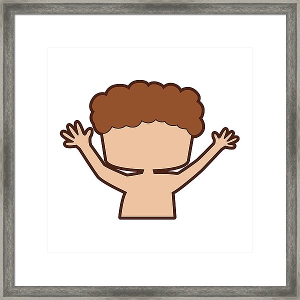 600x600 Cute Boy Shirtless Drawing Icon Framed Print