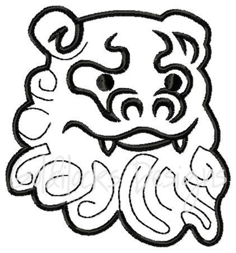 794x850 Shisa Head Japan Embroidery Design In Both Left And Right Etsy