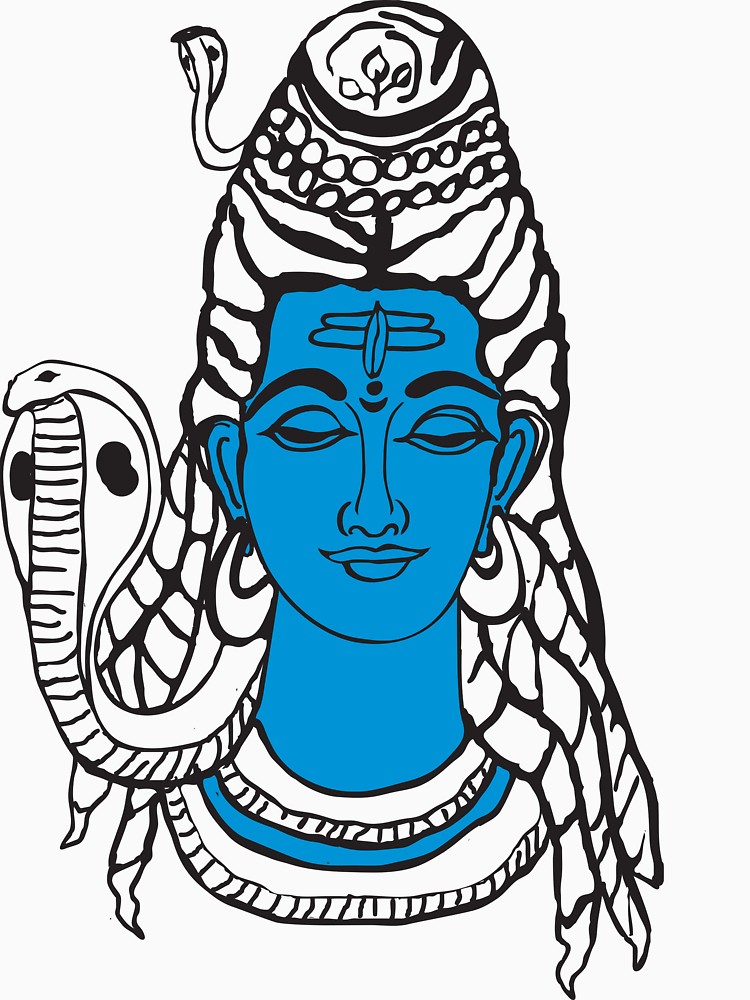 750x1000 lord shiva, yogin god women's fitted v neck t shirt