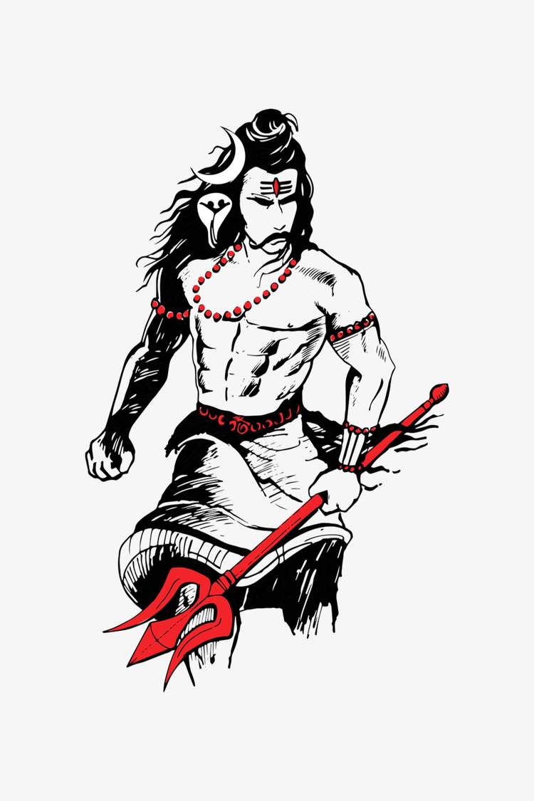 750x1125 Lord Shiva Trishul Full Sleeves T Shirt Online In India Be Awara