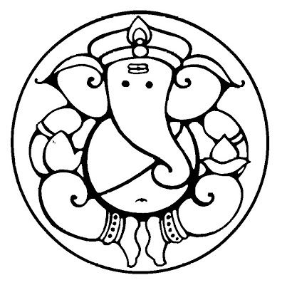 396x400 Cute Ganesha Line Art Lovely Arty In Ganesha Drawing