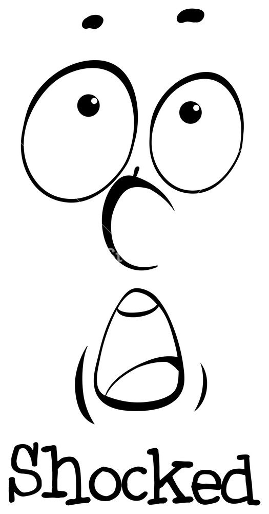 525x1000 Expression On Human Face With Word Shocked Illustration Royalty