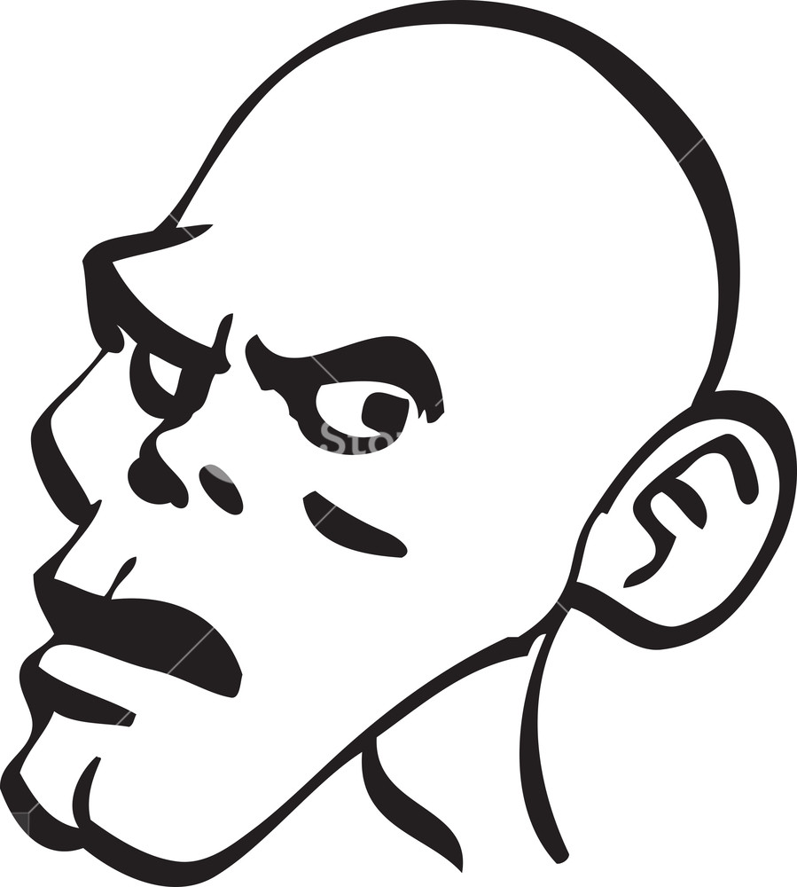 899x1000 Portrait Of A Shocked Face Of A Bald Man Royalty Free Stock Image