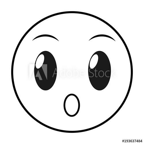 500x500 Line Shocked Face Gesture Emoji Expression