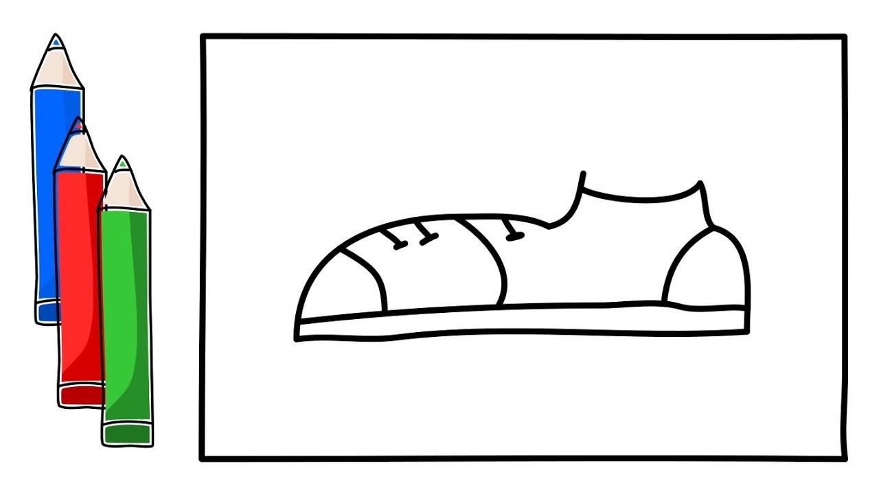 1280x720 How To Draw Kids Shoes How To Coloring A Shoe For Kids Drawing
