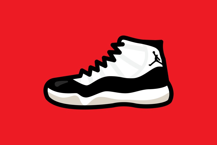 900x600 Retro Jordan Shoe Drawing Color