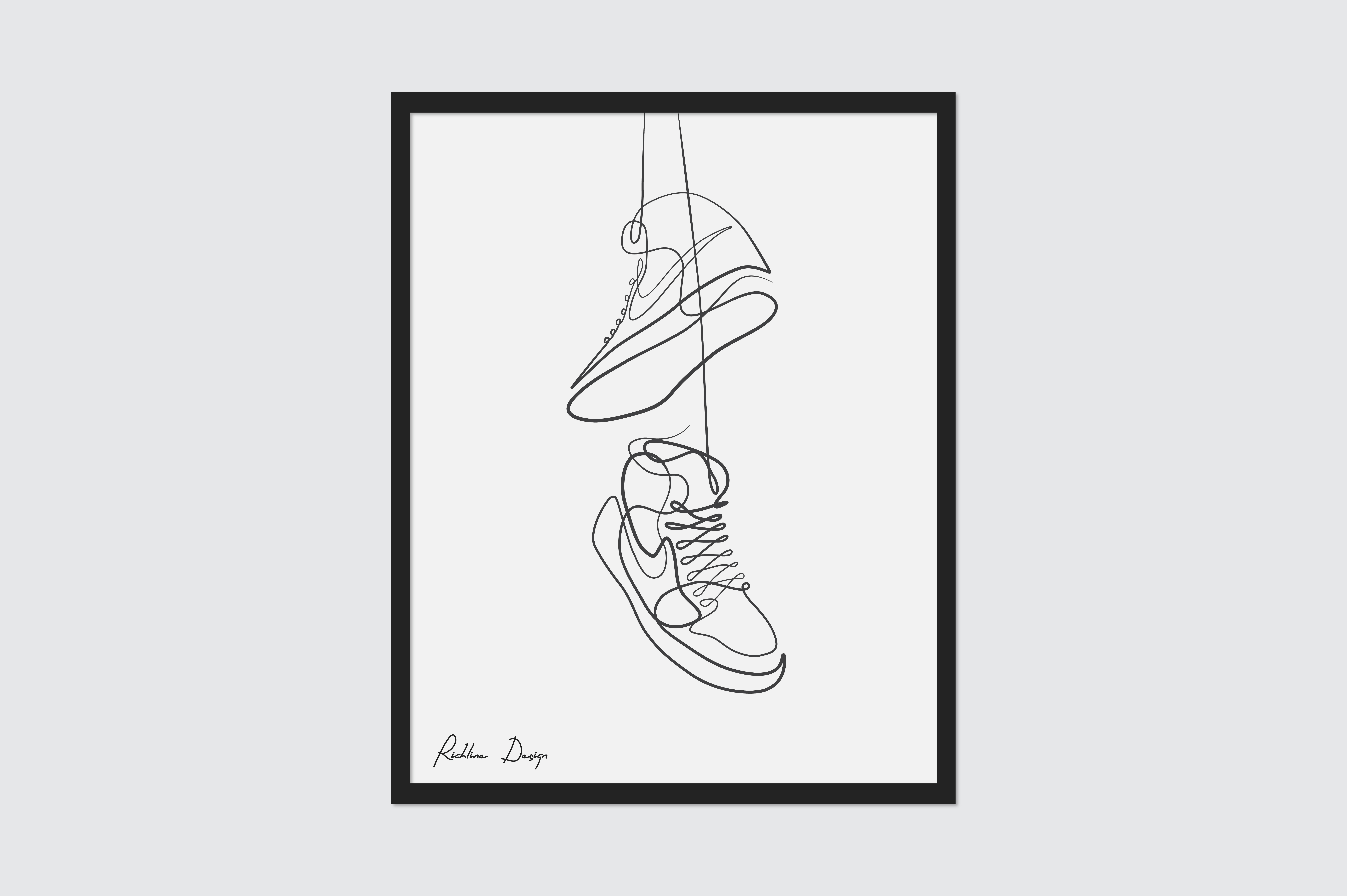 9667x6433 Shoes Line Art Poster Graphic