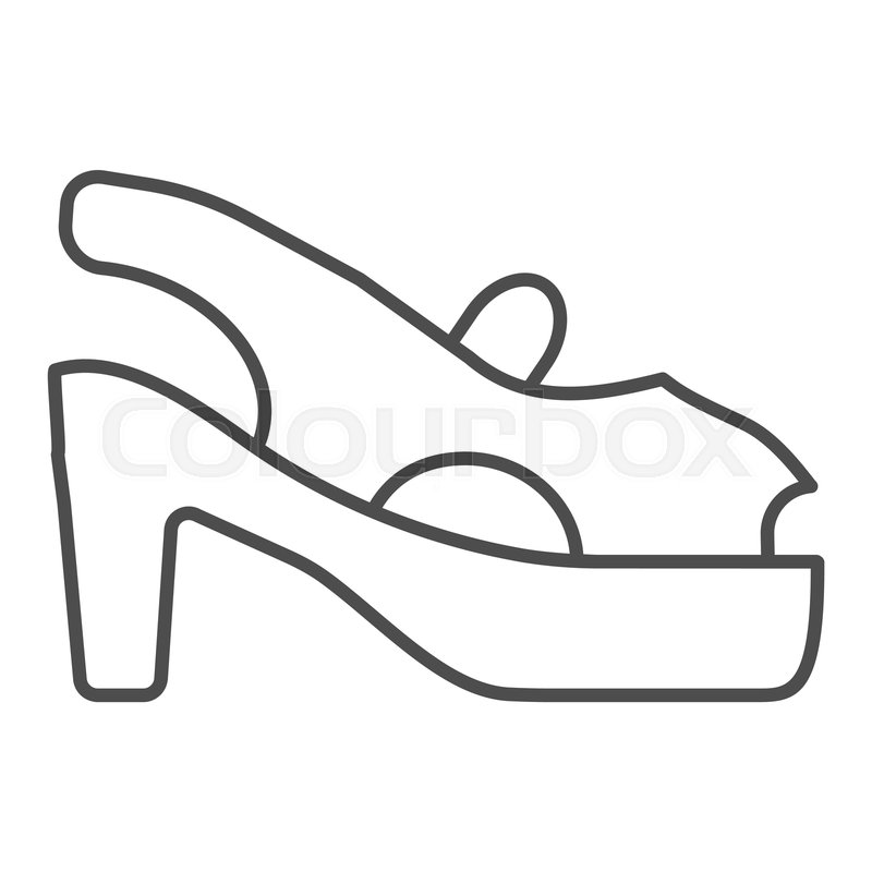 800x800 Woman Shoes Thin Line Icon Sandals On Stock Vector Colourbox