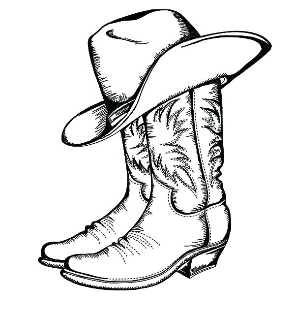 600x642 Cowboy Line Drawing