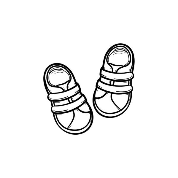 600x600 Baby Shoes Hand Drawn Outline Doodle Icon Art Print