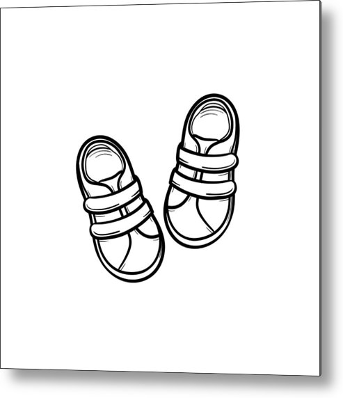 493x572 Baby Shoes Hand Drawn Outline Doodle Icon Metal Print